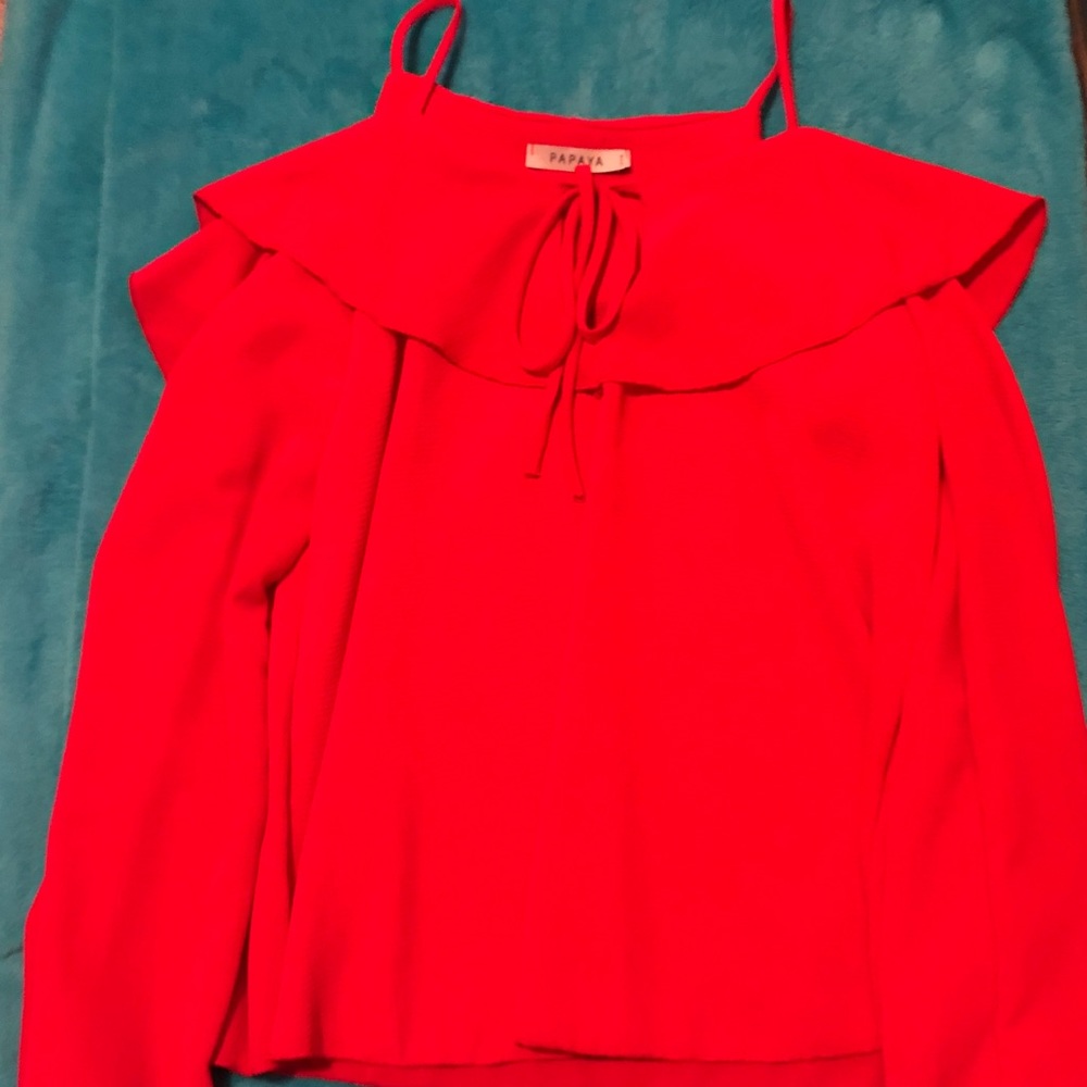 Bright Red Papaya Blouse